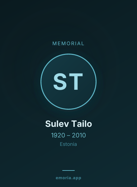 Memorial portrait of Sulev Tailo