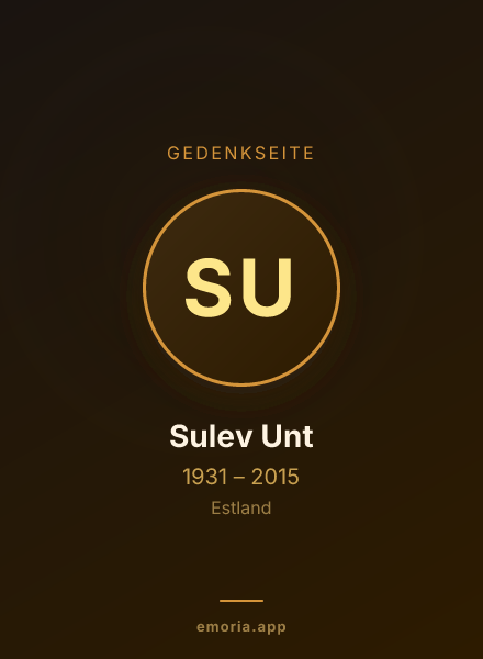 Gedenkportrait von Sulev Unt