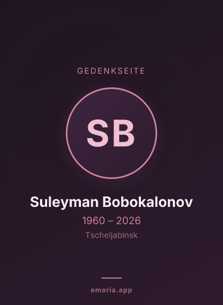 Gedenkportrait von Suleyman Bobokalonov