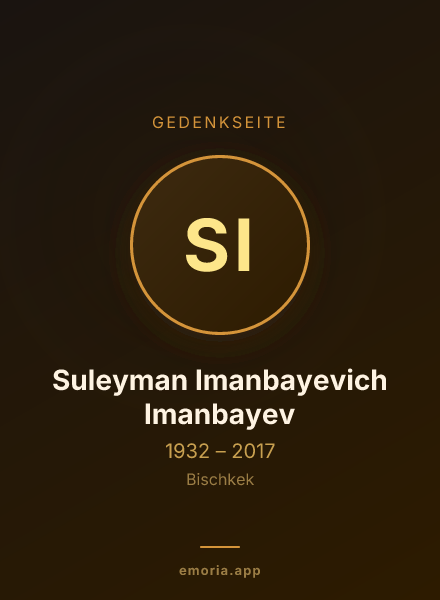 Gedenkportrait von Suleyman Imanbayevich Imanbayev