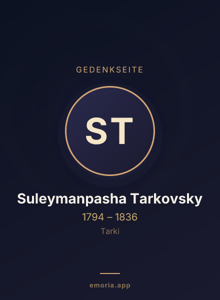 Gedenkportrait von Suleymanpasha Tarkovsky
