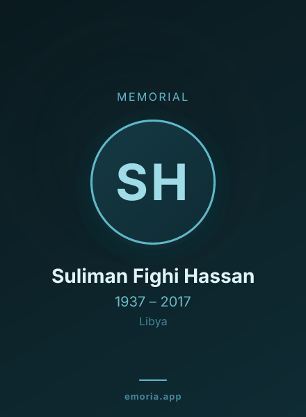 Memorial portrait of Suliman Fighi Hassan