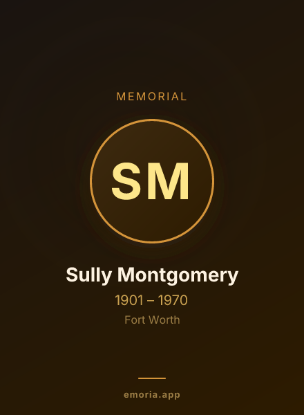 Memorial portrait of Sully Montgomery