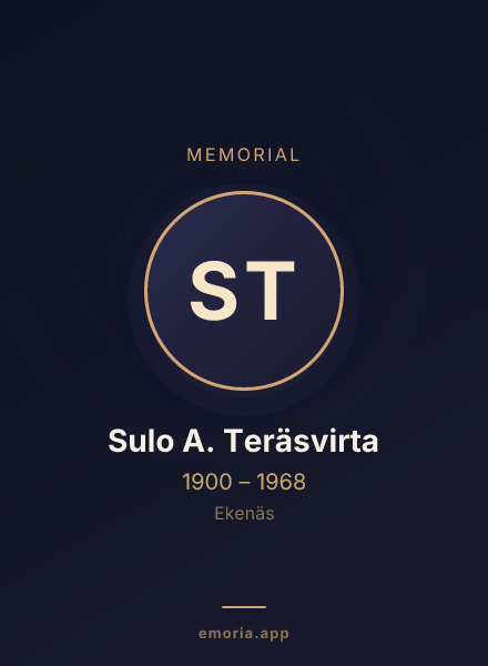 Memorial portrait of Sulo A. Teräsvirta
