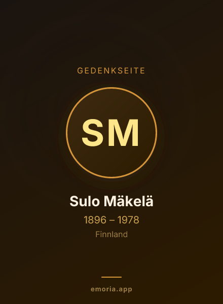 Gedenkportrait von Sulo Mäkelä