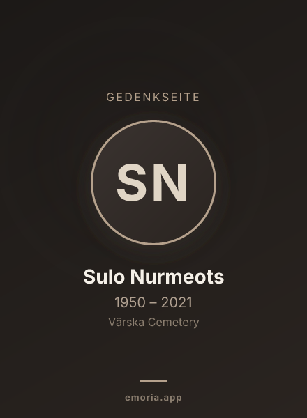 Gedenkportrait von Sulo Nurmeots