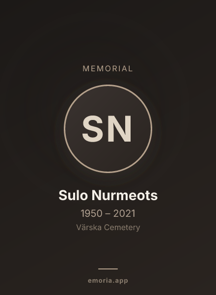 Memorial portrait of Sulo Nurmeots