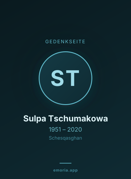 Gedenkportrait von Sulpa Tschumakowa