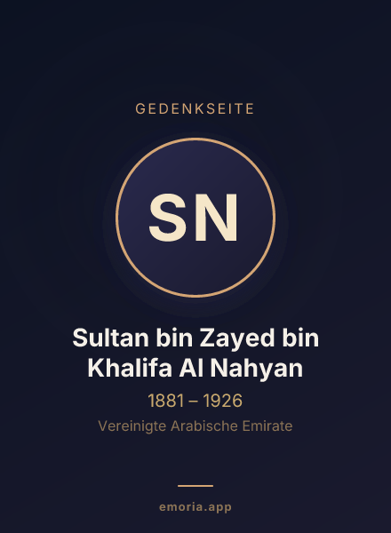 Gedenkportrait von Sultan bin Zayed bin Khalifa Al Nahyan
