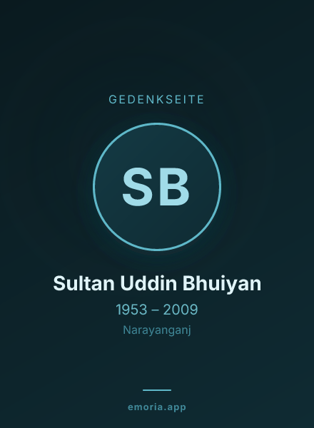 Gedenkportrait von Sultan Uddin Bhuiyan