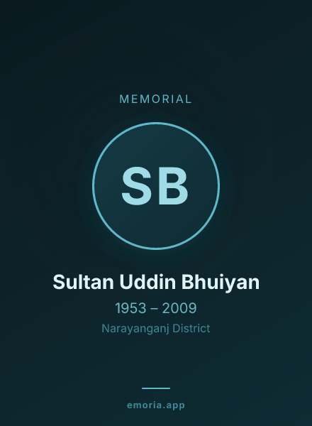 Memorial portrait of Sultan Uddin Bhuiyan