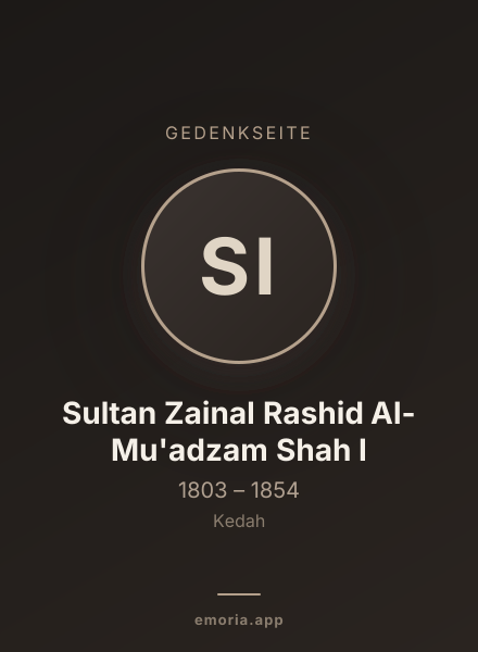 Gedenkportrait von Sultan Zainal Rashid Al-Mu'adzam Shah I