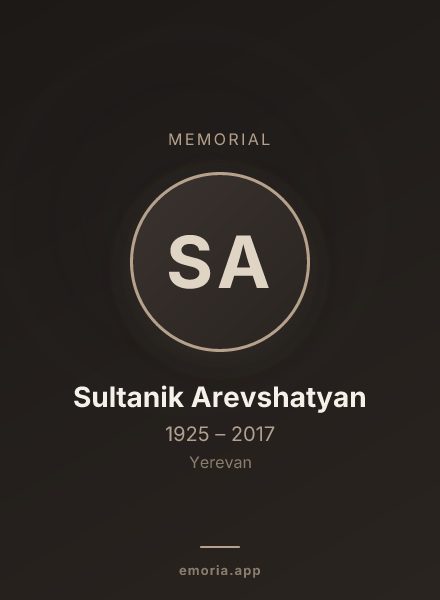Memorial portrait of Sultanik Arevshatyan