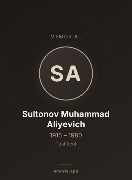 Memorial portrait of Sultonov Muhammad Aliyevich