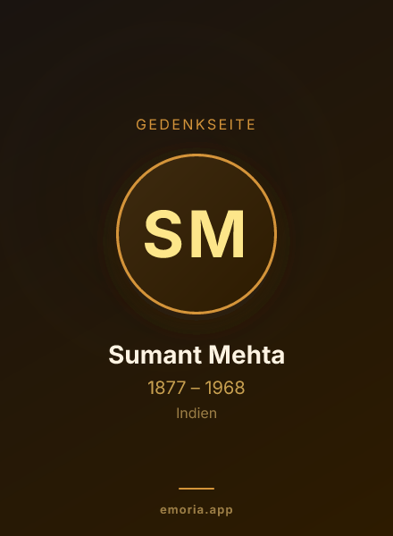 Gedenkportrait von Sumant Mehta