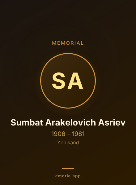 Memorial portrait of Sumbat Arakelovich Asriev