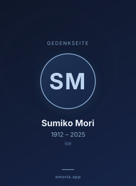 Gedenkportrait von Sumiko Mori