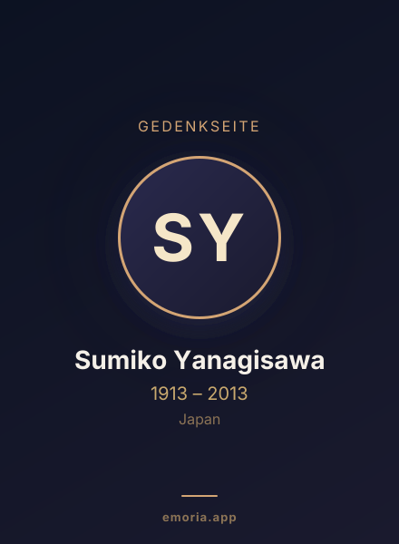 Gedenkportrait von Sumiko Yanagisawa