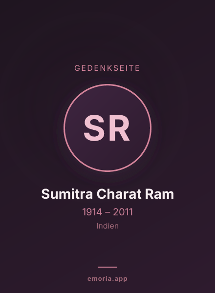 Gedenkportrait von Sumitra Charat Ram
