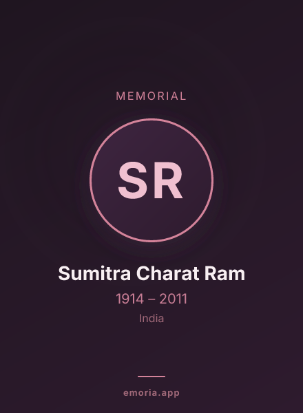 Memorial portrait of Sumitra Charat Ram
