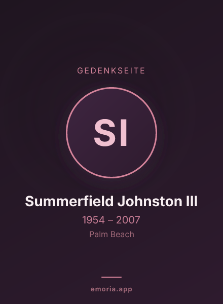 Gedenkportrait von Summerfield Johnston III
