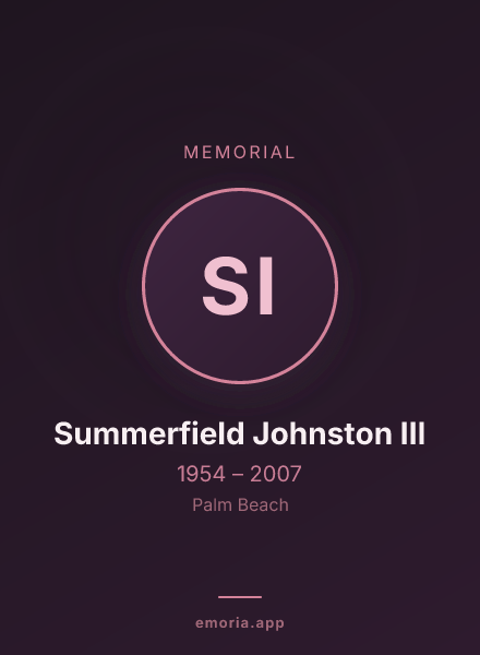 Memorial portrait of Summerfield Johnston III