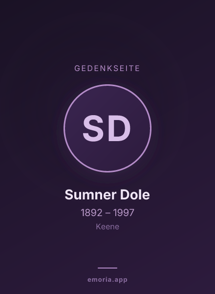 Gedenkportrait von Sumner Dole