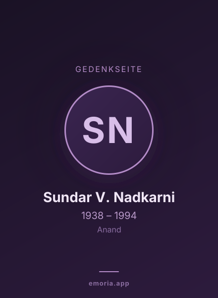 Gedenkportrait von Sundar V. Nadkarni