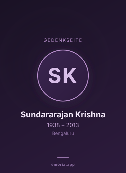 Gedenkportrait von Sundararajan Krishna