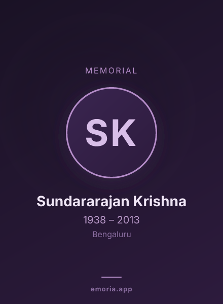 Memorial portrait of Sundararajan Krishna