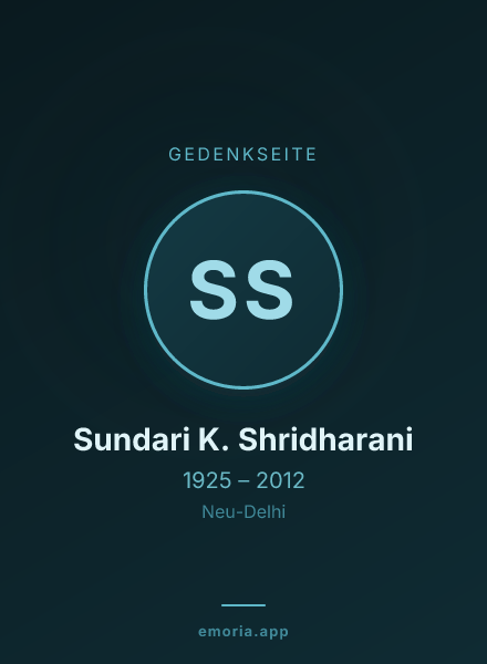 Gedenkportrait von Sundari K. Shridharani