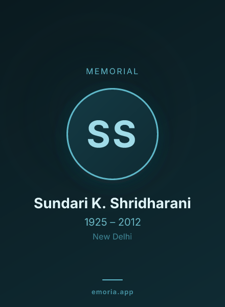 Memorial portrait of Sundari K. Shridharani