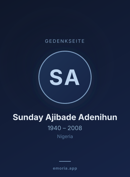 Gedenkportrait von Sunday Ajibade Adenihun