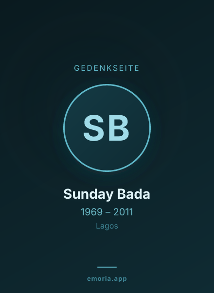 Gedenkportrait von Sunday Bada