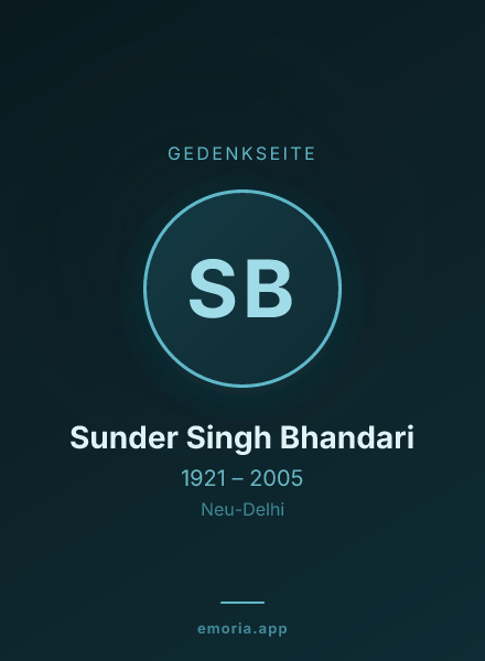 Gedenkportrait von Sunder Singh Bhandari