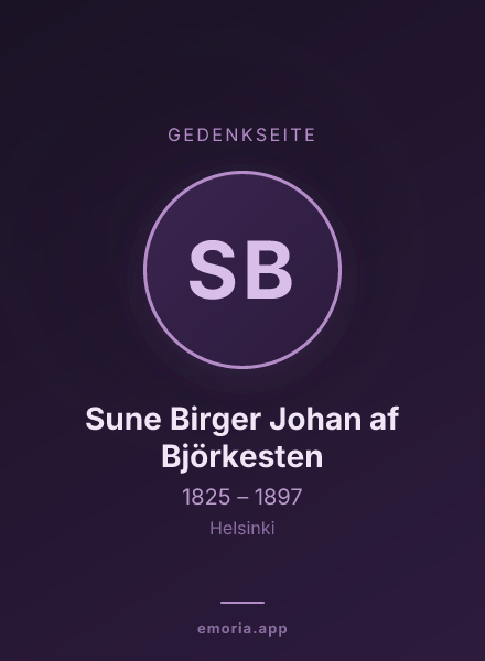 Gedenkportrait von Sune Birger Johan af Björkesten