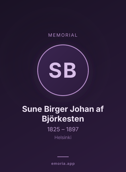 Memorial portrait of Sune Birger Johan af Björkesten