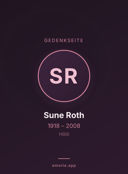 Gedenkportrait von Sune Roth