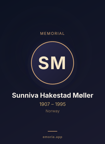 Memorial portrait of Sunniva Hakestad Møller