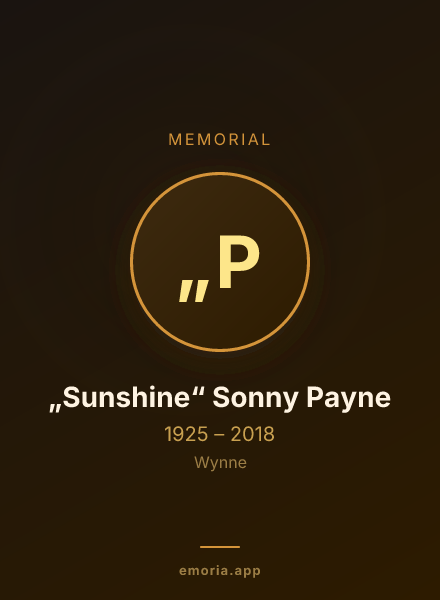 Memorial portrait of „Sunshine“ Sonny Payne