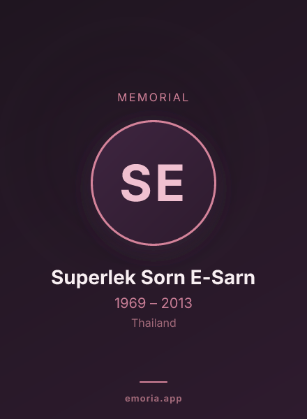 Memorial portrait of Superlek Sorn E-Sarn