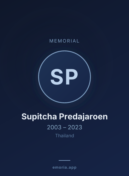 Memorial portrait of Supitcha Predajaroen