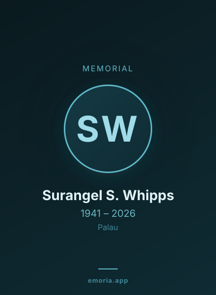 Memorial portrait of Surangel S. Whipps