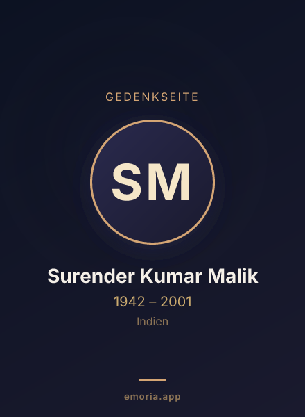 Gedenkportrait von Surender Kumar Malik