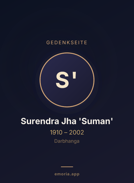 Gedenkportrait von Surendra Jha 'Suman'
