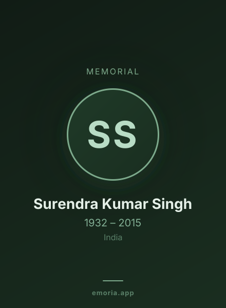 Memorial portrait of Surendra Kumar Singh