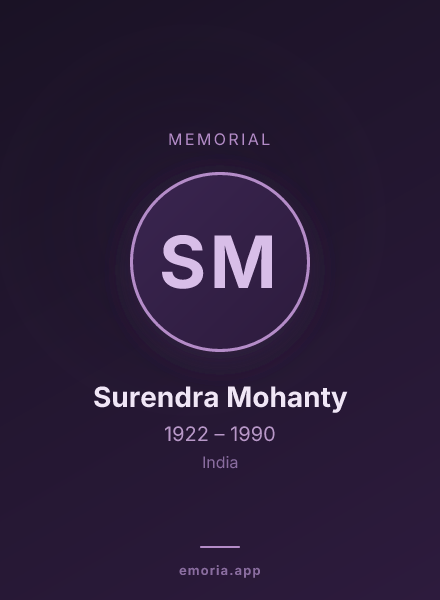 Memorial portrait of Surendra Mohanty