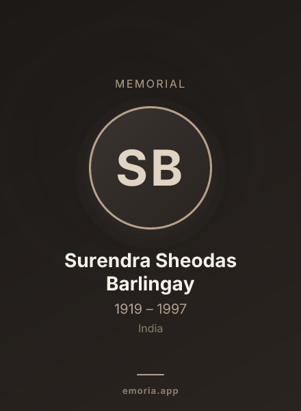 Memorial portrait of Surendra Sheodas Barlingay