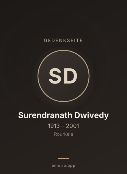 Gedenkportrait von Surendranath Dwivedy
