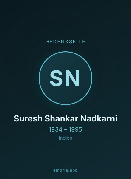 Gedenkportrait von Suresh Shankar Nadkarni